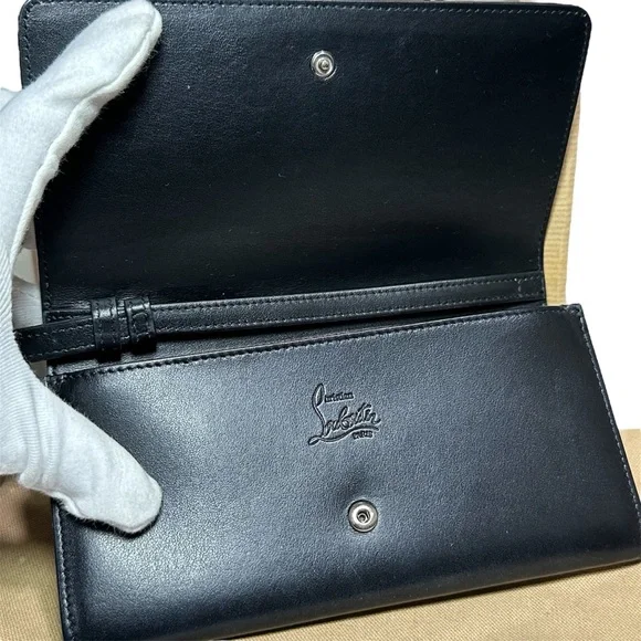 ❌SOLD❌Christian Louboutin Black Leather Clutch with Metallic Studs - Picture 2 of 11